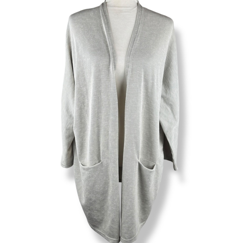 DONNI Cardigan Sweater‎ Womens One Size Knit Top Minimalist Pockets Flowy Long